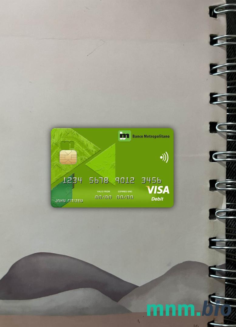 Cuba Metropolitano bank wygląd zdjęcia karty wizowej skan PSD + zdjęcie
